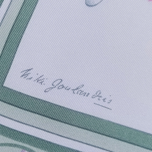 Hermes "Oeillets Sauvages et Autres Caryophyllees" Carre90 Silk100%Scarf Cleaned - Picture 12 of 21