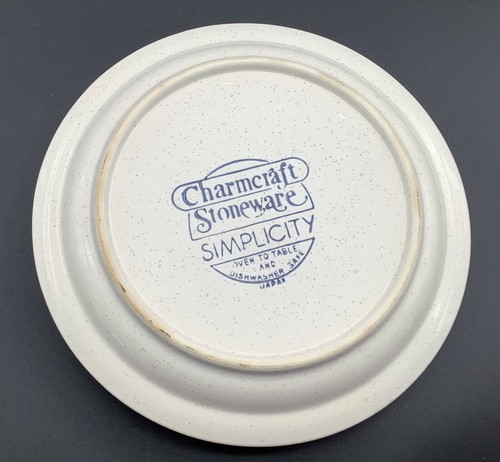 4 Retro Cream W/Gold Striped Charmcraft Stoneware Simplicity Japan Dinner Plates - Picture 3 of 4