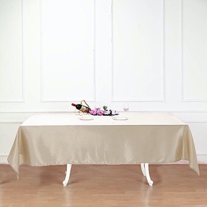 banquet linens tablecloth rectangle beige satin gray light