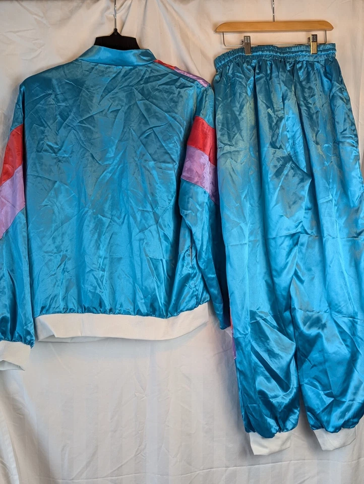 Traje de Pista Años 80 Adulto Unisex Disfraz de Halloween Talla Grande con Joyería/Caja Boom/Teléfono Foto 4 de 4