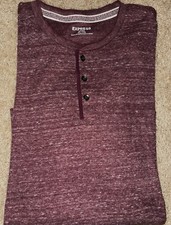 Mens Express Long Sleeve Henley Waffle Thermal Shirt Size XL - EUC