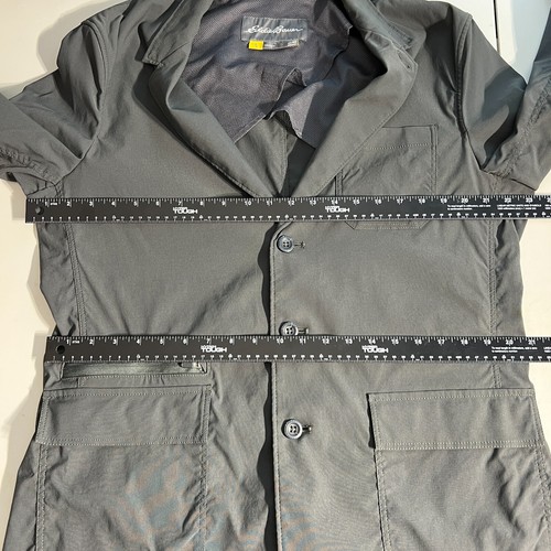 Blazer Eddie Bauer Travex Para Hombres 44 Gris 3 Botones Abrigo Deportivo Nylon Elástico Viaje - Imagen 12 de 15