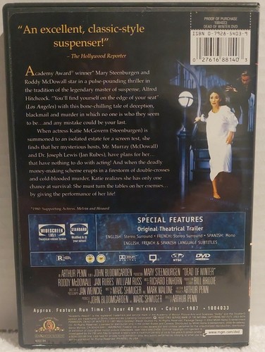 Dead of Winter 1987 (MGM DVD, R, Arthur Penn )Mary Steenburgen - Picture 2 of 3