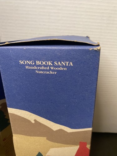 1994 Nutcracker Village Songbook Santa w/ Bag & Book 14.5" t. Hand-Painted Wood - Picture 4 of 11