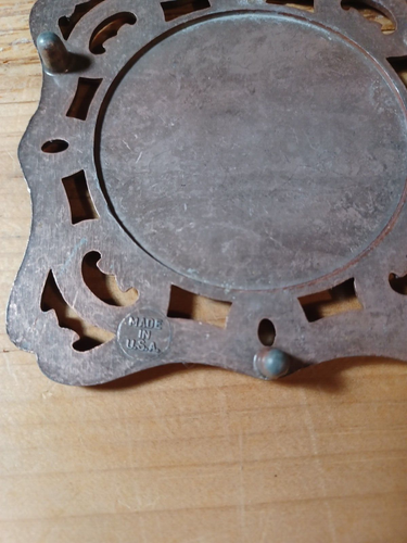 VINTAGE COPPER TONE METAL THE EISENHOWER HOME SOUVENIR TRIVET MADE IN USA - Picture 6 of 8
