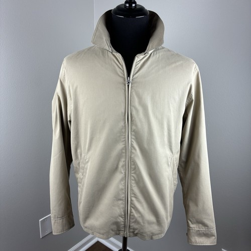 Lands’ End Full-Zip Khaki Jacket Men’s Sz Medium M 38-40 Tan Beige EUC - Picture 8 of 9