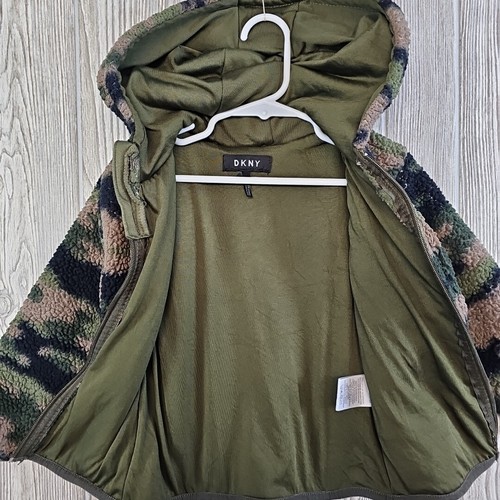DKNY Jacket Toddler Boys 3T Green Black Camouflage Sherpa Full Zip Cozy Warm - Bild 3 von 8