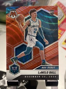 🔥🧨 2020-21 Panini Mosaic LaMelo Ball Red Wave Prizm Rookie NBA Debut #262 RR1
