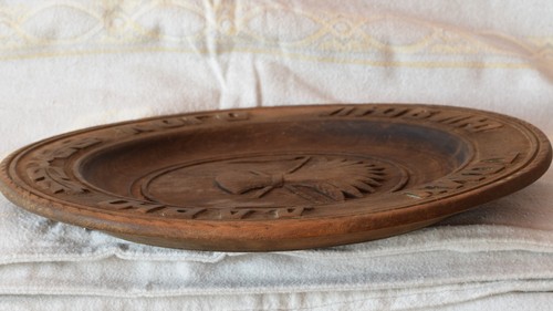 Antik 19. Jh. Europa Holzmalerei Schnitzplatte rustikal primitiv Vintage Kunst - Bild 4 von 24