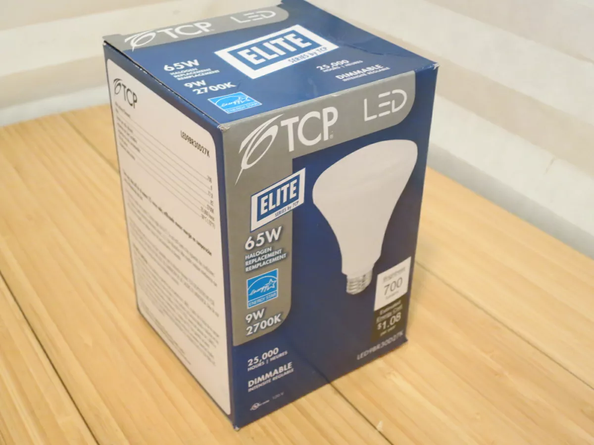 Single TCP LED BR30 9 Watt 65W Equal 700 Lumens 2700 Kelvin Energy Star bulb