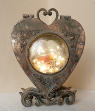 Laterne Windlicht Herz Kupfer Shabby Antik Look Vintage Metall 20cm Muttertag