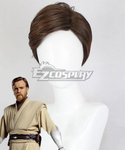 Peluca Cosplay Star Wars Obi-Wan Obi Wan Kenobi Marrón - Imagen 4 de 8