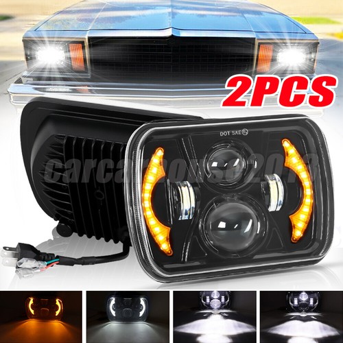 DOT Pair 7x6 5x7 LED Headlights For Chevy El Camino 1978-1981 Classic LUV Truck - Picture 1 of 19