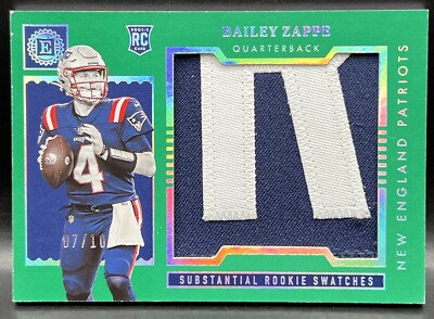 2022 Encased Bailey Zappe 7/10 RC Rookie SUBSTANTIAL Patch NM Patriots #ss-24
