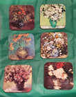 Vtg Jason of New Zealand Boxed Set of 6 Cork Back Coasters Floral ~Rare! NIB