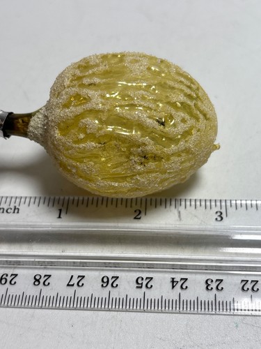 Weihnachtsschmuck Nussbaum mundgeblasenes Glas mit Glimmerdetail West Germany - Bild 4 von 4