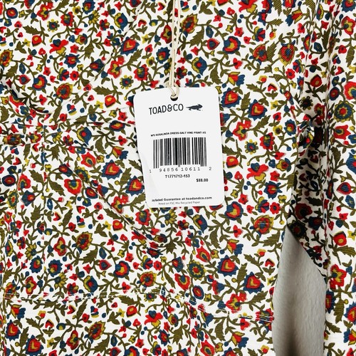 NWT Toad & Co XS Rosalinda Floral Salt Vine Print A-Line 3/4 Sleeve Casual Dress - Picture 4 of 5