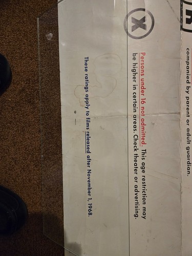 RARE!  1968 MOVIE AUDIENCE GUIDE " MOVIE RATING SYSTEM" Theatre Poster for Lobby - Picture 10 of 12