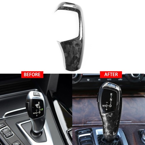 Forged Carbon Fiber Gear Shift Knob Cover For BMW F30 F32 F34 3 4 Series 2013-18 - Picture 4 of 10
