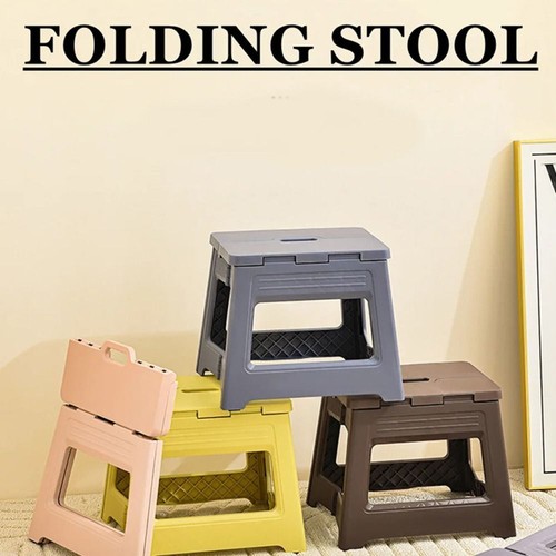 Plastic Folding Step Stool with Handle Portable Collapsible Small Foot Stool - Picture 5 of 27