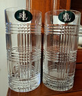 New!  SET OF 2 RALPH LAUREN GLEN PLAID HIGHBALL GLASSES - MADE IN GERMANY - NOS