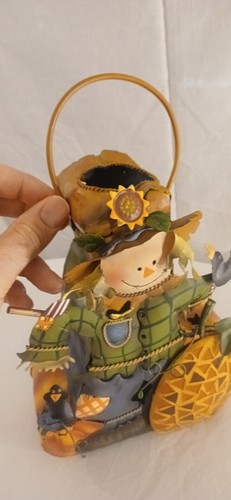 Fall Decor Tin Scarecrow Candle - Picture 5 of 10