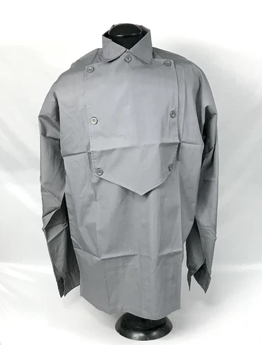 Gray Bib Front Firemans Shirt - Metal Buttons - Reenactment - Size XXXL (3XL)