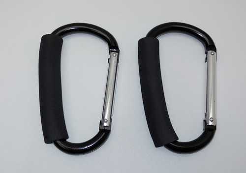 2x Jumbo Aluminum Hooks Carabiner Clips Large D Ring Snap Close Cushion Grip 5" - Picture 2 of 10