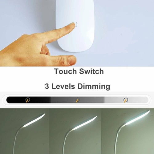 Rechargeable Flexible Clip Led Desk Lamp Touch Switch USB US SELLER - Picture 4 of 7