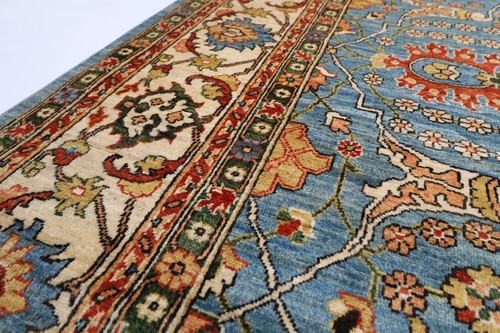 9 x 13 ft Bidjar Blue Area Rug Afghan Hand Knotted Veg Dye Wool Rug - Picture 7 of 11