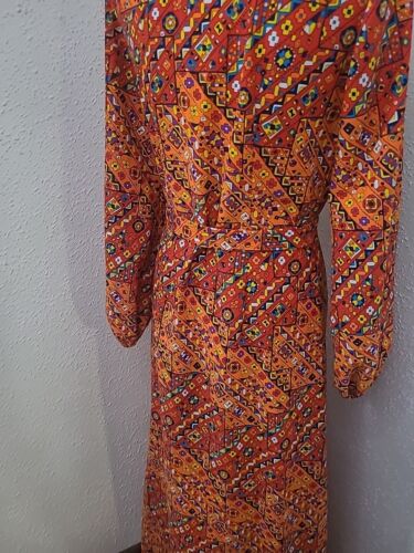 Maxi abito patchwork caftano manica lunga boho vintage anni 60 personalizzato S o M - Foto 15 di 21