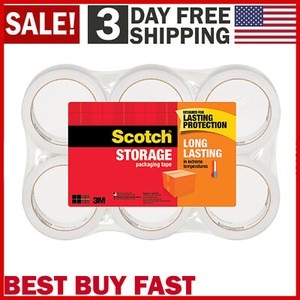 3650-6 6 Rolls New Long Lasting Storage Packaging Tape 1.88 Inches x 54.6 Yards