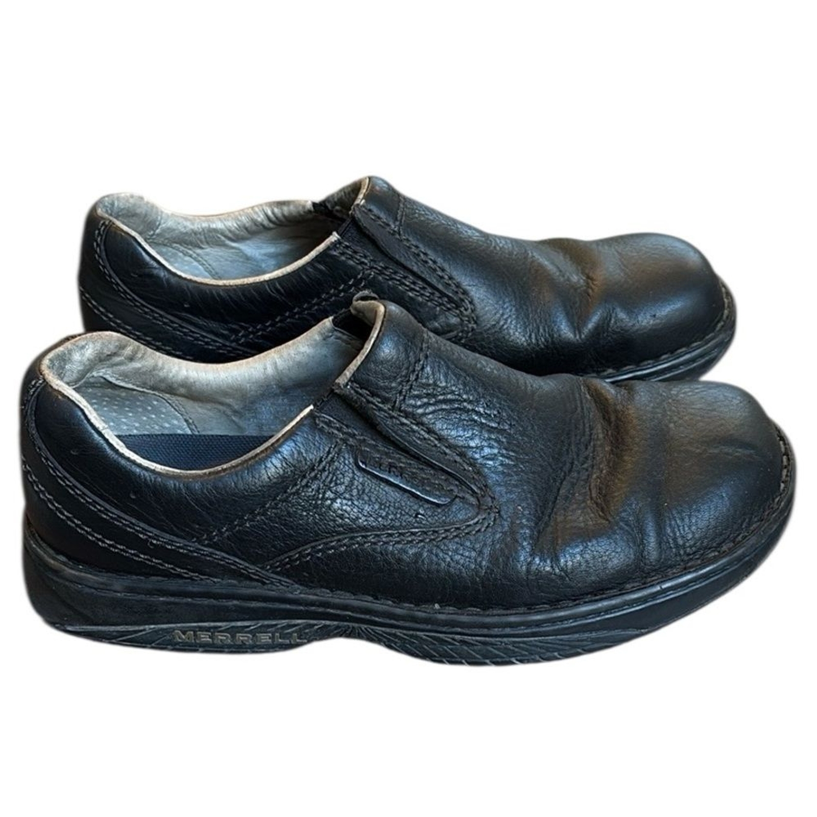 Merrell Mocassino Slip On Uomo 9 Nero Passaporto Mondiale Pelle Ortholite Comfort