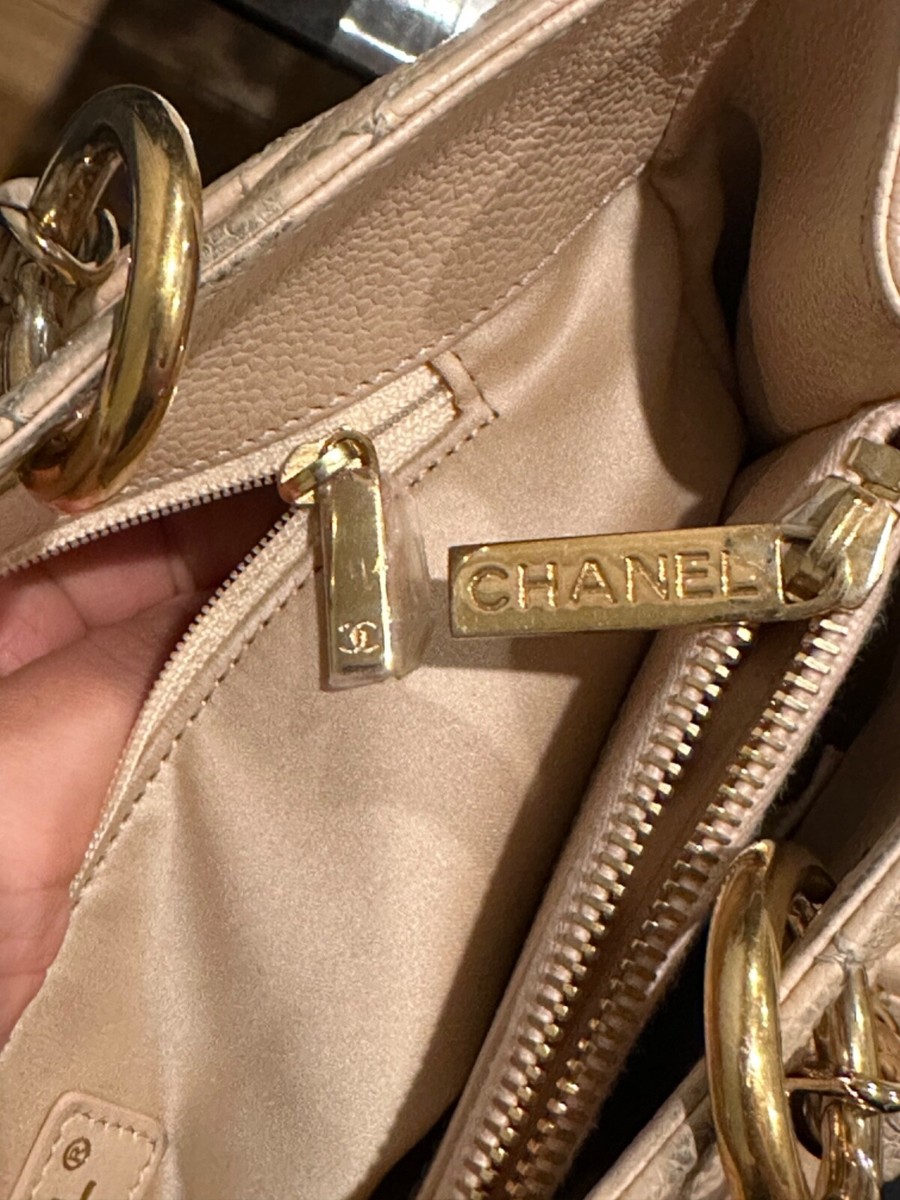 CHANEL GST Chain Tote Black Leather | eBay