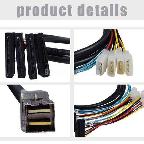 Mini SAS HD SFF-8644 to SFF-8482 29Pin Array Card SATA Hard Disk Data Cable 1/2M - Picture 3 of 16