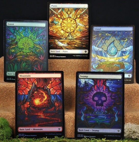 5 FOIL Stained Glass Land - Set - Dominaria United 1x Each