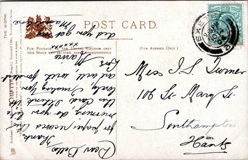 The Widow - Tuck Oilette Postcard - John Heyersman Artist - Posted 1904 - Bild 2 von 2