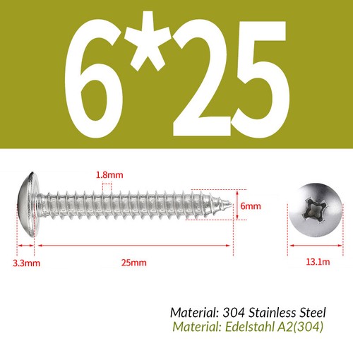 A2 Stainless Steel Phillips Pan Head Self Tapping Screws Tappers Pozi Pili - Picture 106 of 132