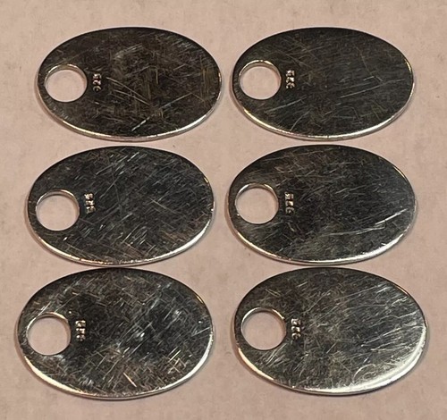 Set Of Six Sax Fifth Avenue Sterling Silver Luggage Tags Charms Label No Mono - Picture 6 of 7