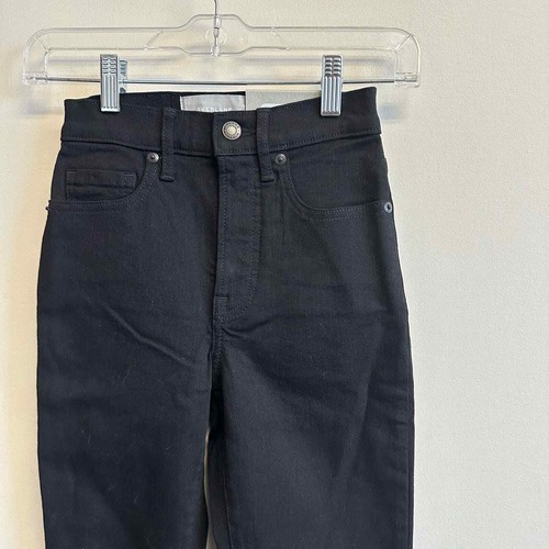 Nuevo con etiquetas Everlane Auténticos Pantalones de mezclilla ajustados elásticos de altura alta negros lavados talla 23 - Imagen 4 de 7
