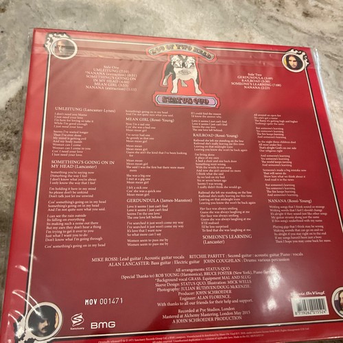 STATUS QUO LP DOG OF TWO HEAD 2020 MUSIC ON VINYL 180 GRAM RED VINYL SEALED - Picture 3 of 3