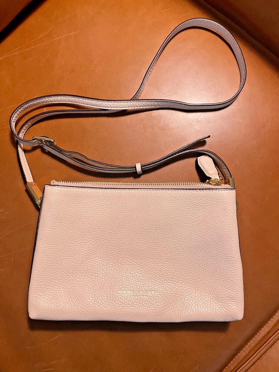 Marc Jacobs Leather Double Zip Crossbody Cream White Ivory
