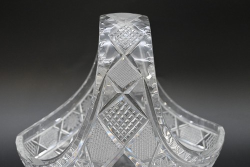 Cesta de vidrio Imperlux de cristal de plomo vintage con mango cuenco plato de dulces + - Imagen 8 de 14