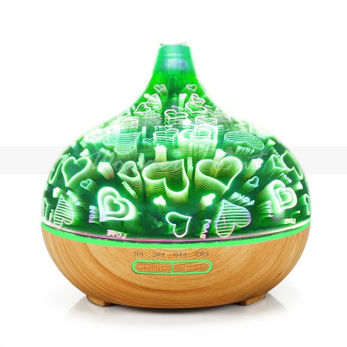 Fireworks Shape Air Humidifier LED Light 3D Glass Aroma Essential Oil Diffuser  - Bild 7 von 15