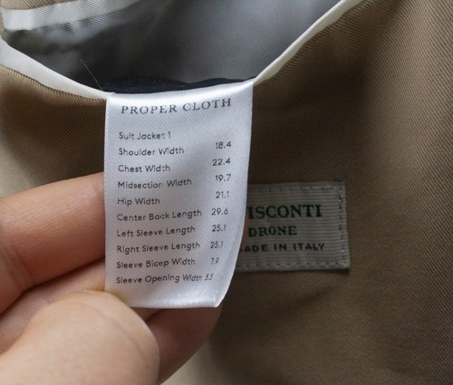Chaqueta Waverly de algodón elástico Proper Cloth para hombre Duca Visconti beige talla 40* - Imagen 22 de 22