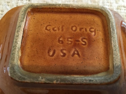 Vintage Butterscotch Color Ashtray Clay Made in USA - Picture 5 of 6