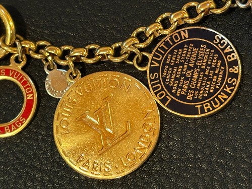 LOUIS VUITTON Bolso Dije Cadena AUTÉNTICOS BAÚLES Y BOLSOS MONEDA RARA Medalla A 791 - Imagen 12 de 19