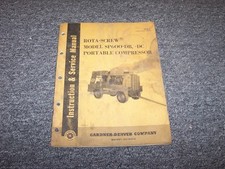 Gardener Denver SP600DC Portable Compressor Owner Operator Instruction Manual