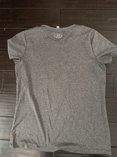 Under Armour Womens Loose Fit T-Shirt Heat Gear Gray Sz Large - Picture 6 of 7