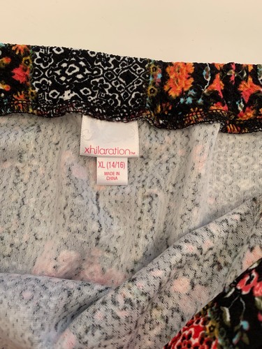XL (14/16) Xhilaration Girls Orange Patchwork Print Skirt Elastic Waist New NWT - Picture 4 of 7